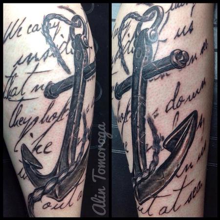 Tattoos - Anchor with Script Background - 95680